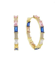 Hoop Earrings Geometric Square Baguette Cz Pastel Colorful Huggie Earring Stunning Trendy Women Jewelry9923979