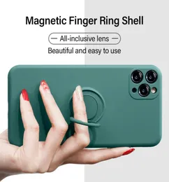 Ultrathin Silicone Magnetic Phone Cases for iPhone 12 11 Pro SE XS Max XR X 8 7 6 Plus Ring Bracket Cove49196583031533