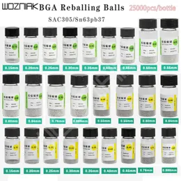 전문 핸드 툴 세트 25000pcs/1bottle 0.2 0.3 -0.65 mm BGA reballing ball for IC 칩 솔더 볼 주석 재료 용접 구슬