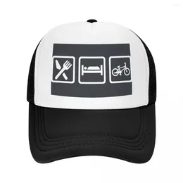 Berets Eat Sleep Ride Original verstellbare Mesh-Trucker-Mütze für Damen und Herren