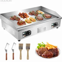 BBQ Grills VEVOR electric countertop grille with drawers stainless steel flat top grille barbecue machine outdoor camping cooking Q240305