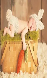 3pcsSet Newborn Pography Props Baby Girl Boy Crochet Knit Carrot Costume Clothes for Baby Po Shooting Props Suit7532095