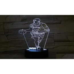 Night Lights Basketball Night Light Led 3D Desk Lamp Touch Switch Nightlight Superstar Figure App Control Room Party Decor Gift For Ki Dhyfn