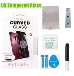 Proteggi schermo curvo UV per Samsung S21 S20 Plus Nota 20 Ultra S10 3D 5D Vetro temperato Slim Phone Front Film8631966