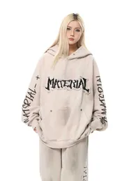 Men's Hoodies Sweatshirts Oversize Retro Scrolling and Scrapping Trash Style Graffiti Hooded Sweater for Men and Women Autumn/Winter Fashion Brand Couple