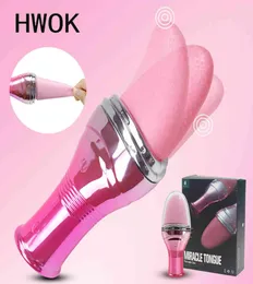 Yutong HWOK Tongue Vibratore Leccare Clitoride Vibrante Gspot Massaggio Stimolatore Masturbatore Femminile Giocattoli per Le Donne1937885