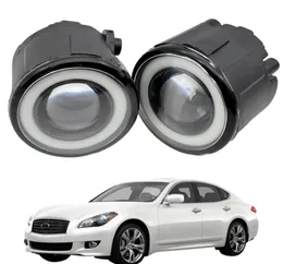 Car Front Prabe Fog Light Assembly LED Angel DRL DRL النهار تشغيل الضوء 12V لـ Infiniti M M25 M37 M56 2011 2012 20134489282