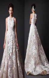 2017 Modern Dynamic Long Court Train Organza Lace Evening Dresses Krikor Jabotian High Neck Aline Formella klänningar Kändis Evenin4870474