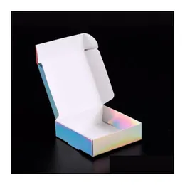 Geschenkverpackung Laser Regenbogen Flugzeug Box Hochwertige Boxen für Tee Schmuck Süßigkeiten DIY handgemachte Seifenverpackung 10x10x3 cm Drop Lieferung Dhhrb