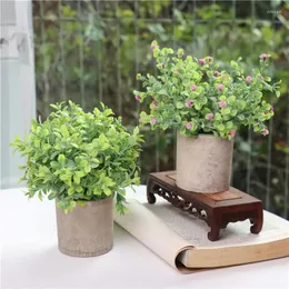 Dekorative Blumen 1 Set Künstliche Pflanze Grün Gefälschte Anti-Fall Bonsai Für Innen Wohnzimmer Schreibtisch Home Dekoration Geschenke 2024