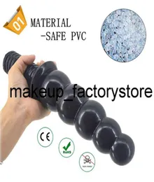 Massage Super Soft Anal Beads Big Butt Plug Suction Cup Black Dildo Anal Booty Beads Huge Anus dilator Sex Toys for Adults Woman M8919879