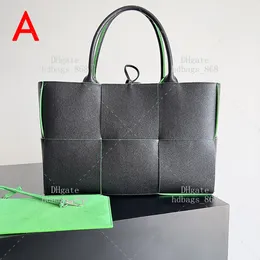 Tote 10A Intreccio lammskinnskinnskinnstoppsäck spegel 1: 1 kvalitet designer lyxväska mode handväska kvinna axelväska godis arco 36,5 cm med presentförpackning wb101v