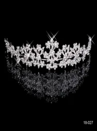 18027Clssic Hair Tiaras In Stock Cheap Diamond Rhinestone Wedding Crown Hair Band Tiara Bridal Prom Evening Jewelry Headpieces4520571