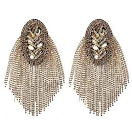 Brooches FENICAL 1 Pair Rhinestone Shoulder Epaulet Decoration Decorative Board Suit Pin