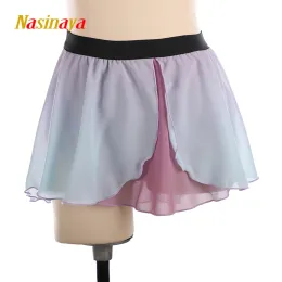 Klänningar Nasinaya Figur Skating Women's Artistic Gymnastics Training Suit Ice Cool Chiffon kjol Gradual Dance Half kjol