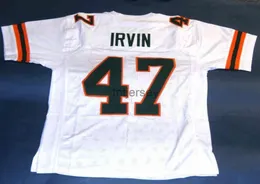 Mit cheap custom MICHAEL IRVIN MIAMI HURRICANES WHITE JERSEY STITCHED add any name number3781012