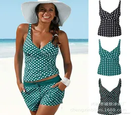 Designer-Mode, tiefer V-Ausschnitt, Vintage-Sexy-Bikini-Set, Punkte, Tankinis, Strand-Shorts, Patchwork-Body-Shapper-Badeanzug für Frauen, Fas3472780