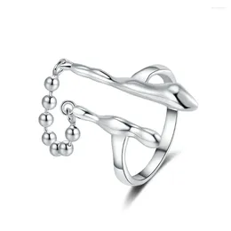 Кольца-кластеры из стерлингового серебра 925 пробы, нестандартные геометрические открытые размеры, 5-8 пальцев, модное регулируемое простое кольцо для женщин, изящные ювелирные изделия
