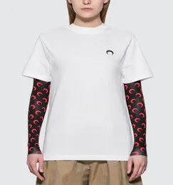 2021SS MEN039S Women039S T -koszulka Haft Hafder Half Moon Krótkie swobodne 3M Topy z luźnymi pętlami i Hiphop Sleev3102716