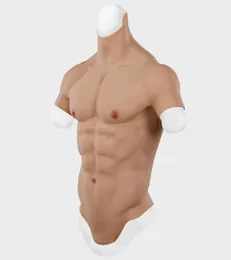 Men039s modeladores de corpo forte homem pedaço falso peito músculo silicone falso pecloralis vestido de festa halloween shaper masculino bodysuit37194188178587