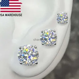 stud 3mm-10mm الكلاسيكية mossanite برغي الظهر المجوهرات 925 VVS الأذن عشيق الرجال هدية 240306