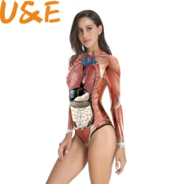Costumi da bagno donna struttura del corpo umano tessuto 3d costiera costume da bagno