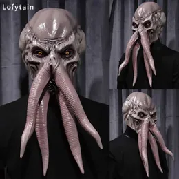 Designer Masks Baldurs Gate 3 Lllithid Mind Flayer Squiddy Mask Cosplay Animal Octopuses Monster Latex Helmet Halloween Party Costume Props