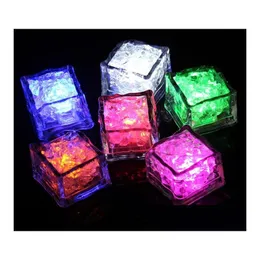 Night Lights Led Glowing Light Up Ice Cubes Slow Flashing Color Changing Cup Without Switch Wedding Party Halloween Decoration8006018 Dh6Sy