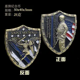 Arts and Crafts Alien Shield Pomaganizacyjny moneta wojskowa pamiątkowa Medal Knight Fencing Equipment Monety Challenge Challenge T240306