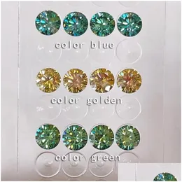 その他のビーズSubreli wholesale d Color vvs Moissanite Stone Blue Green Yellow Gemstonesラボで栽培されたダイヤモンドドロップ配達ジュエリールーズDHSMH