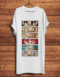 MEN039S Tshirts DBZ Gözleri Komik Anime Tshirt Erkekler Yaz Beyaz Gasit Kısa Kol Tişört Tişört Unisex Otaku Street Giyim Teemen032387324