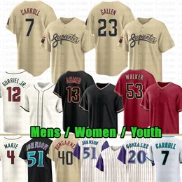 7 Corbin Carroll Baseball Jersey Alek Thomas Ketel Marte Zac Gallen Paul Sewald Randy Kelly Gurriel Jr. Moreno McCarthy Grichuk Smith Madison Bumgarner Kelly