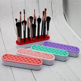 Makeup Brushes Brush Drying Rack Holder Display Stand Storage Case Silicone Organizer Shelf For