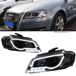 Car Front Headlight For Audi A3 S3 2008-2012 LED Headlamp Styling Dynamic Turn Signal Lens Daytime Lights Accessory