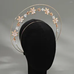 Grampos de cabelo Lolita Fairy Hoop Sun Goddess Headdress Handmade Metal Angel Headpiece Tiara Acessórios