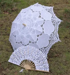 Sprzedawanie ślubnych koronkowych parasoli i fanów ustawionych w europejskim parasocie sądowym Nowe rekwizyty Pyficzne Piękne akcesoria ślubne 2732436