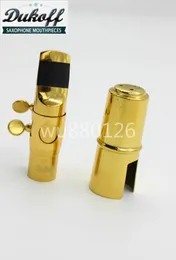 Novidade metal laca dourada dukoff alto tenor soprano saxofone bocal sax instrumentos musicais acessórios bico tamanho 5 6 4010651