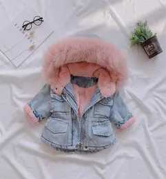 Vieeoease Cappotti per ragazze Moda Denim Design Carino addensare vestiti imbottiti 2020 Inverno Natale Cappotti per bambini CC76524074844573