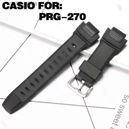 Casio Protrek PRG-270 PRG270 MENS Spor Su Geçirmez Strap Reçine Reçine Kauçuk Band L240307 için Bant Aksesuarları İzle