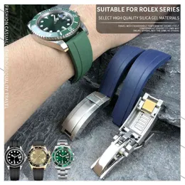 20 mm 21 mm Verschluss-Einstellungsarmband, Schwarz, Blau, Grün, Uhrenarmband für Role Oysterflex Submariner Daytona Gmt Deepsea Armband H091298r