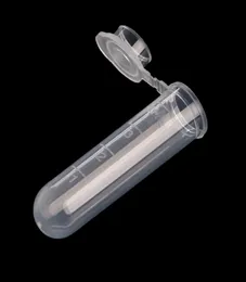 Tubos de centrífuga de plástico transparente, 50 peças 5ml tampa de pressão frascos de amostra recipiente de laboratório novo laboratório d148148919