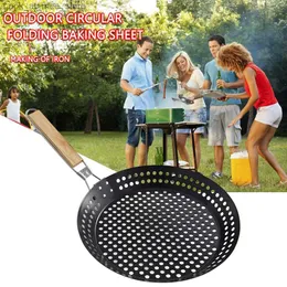 BBQ Grills Barbecue Rack Bakning Tray Portable Top Perforated Ultra Light Outdoor Camping Equipment Folding Barbecue Without Pole Q240305