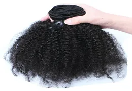 Afro kinky encaracolado brasileiro remy cabelo tecer pacotes clipe em extensões de cabelo humano 100g 8 pçsset clipe em extensões de cabelo 2344191