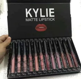 Kylie Jenner Dudak Parlatıcı FA Brithday Me Me On Kyshadow Storm 12 Renk Mat Sıvı Rujlar Kozmetik 12 PCS Lipgloss Set9678546