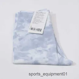 Lu yoga cintura alta tie dye calças esportivas cintura agachamento à prova leggings treino de controle de barriga 4 vias tigh limão z37h