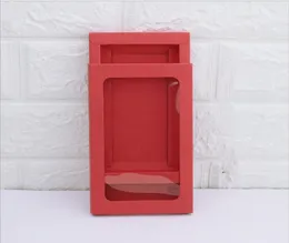 Enkel Kraft Cardboard Phone Case Packaging Box RedwhiteBrown Brock Paper Drawer Box med Clear Window3057424
