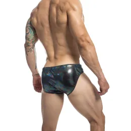 Badebekleidung Herren-Bademode PU-Leder Schwimmunterwäsche Sexy Badehose Push Up Enhancer Pad hombre Badeanzug Bikini Badeanzug Badehose