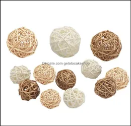 Ghirlande di fiori decorativi Forniture per feste festive Giardino domestico Fatto a mano in rattan Palla di vimini Sfere rustiche Palle per Natale Weddi2210797