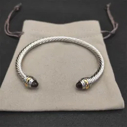 Dy braccialetto intrecciato designer moda polsino braccialetto di lusso donna argento blu diamante fascino designer braccialetto regali di nozze alla moda per uomo ZH149 B4