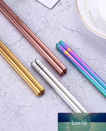 1 par de pauzinhos de metal chinês 304 pauzinhos de aço inoxidável portátil viagem chop stick varas de comida reutilizáveis para sushi hashi6703531